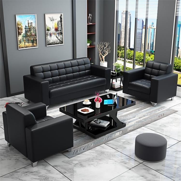Black Leather Executive Lounge Set