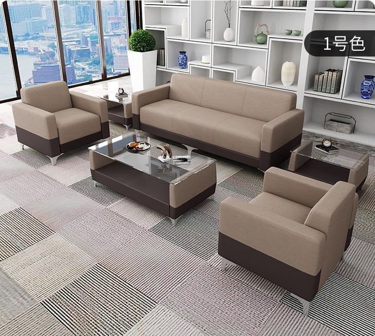 Two-Tone Fabric Sofa Set