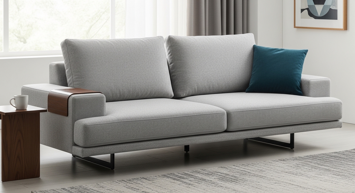 Modern Grey 2-Seater Sofa
